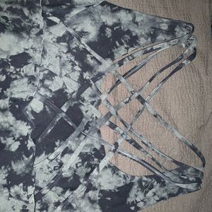 Green tie dye sports bra